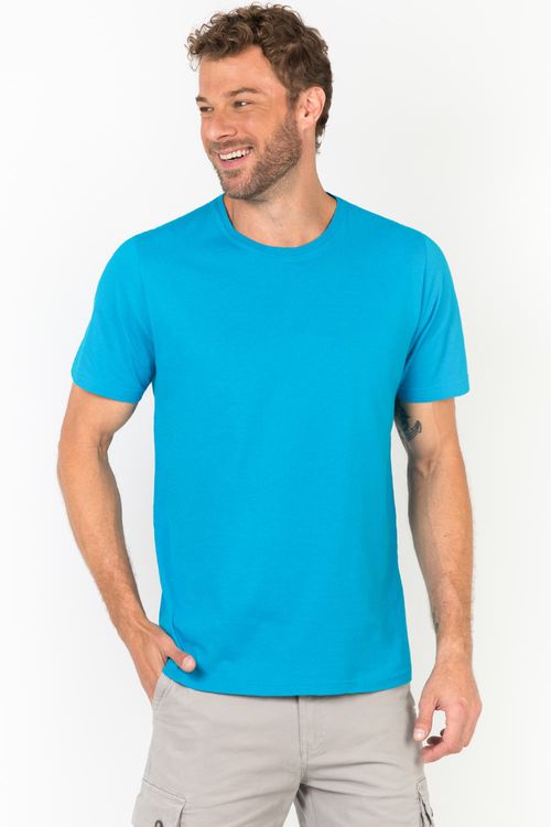 T-Shirt Básica Color Fit Azul Turquesa