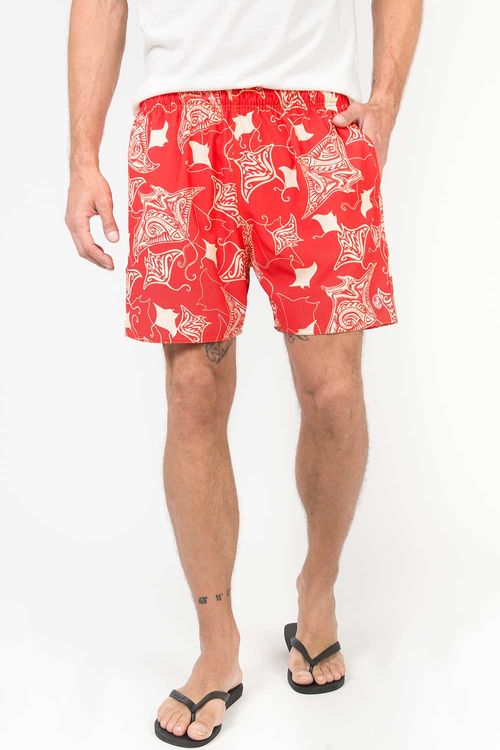 Short Estampado Ocean Vermelho