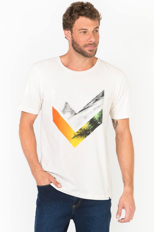 T-Shirt Estampada Degradê Off White