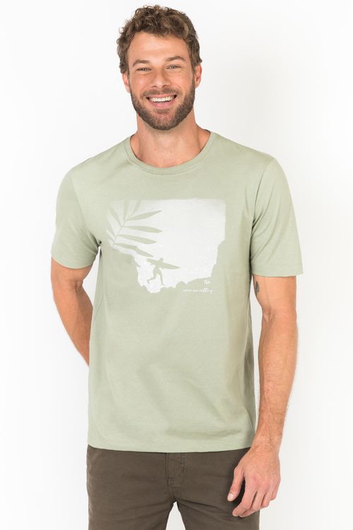 T-Shirt Estampada Degradê Surf Verde