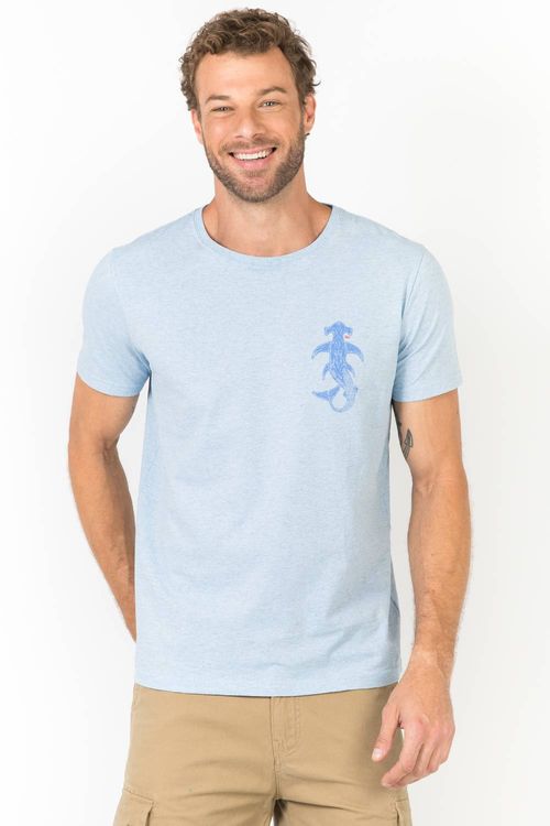 T-Shirt Estampada  Shark Azul Clara