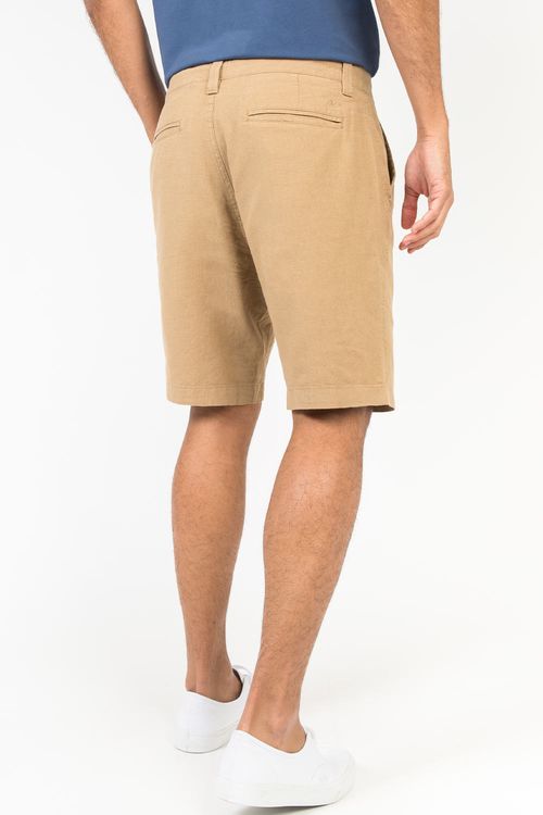 Bermuda Chino De Linho Khaki