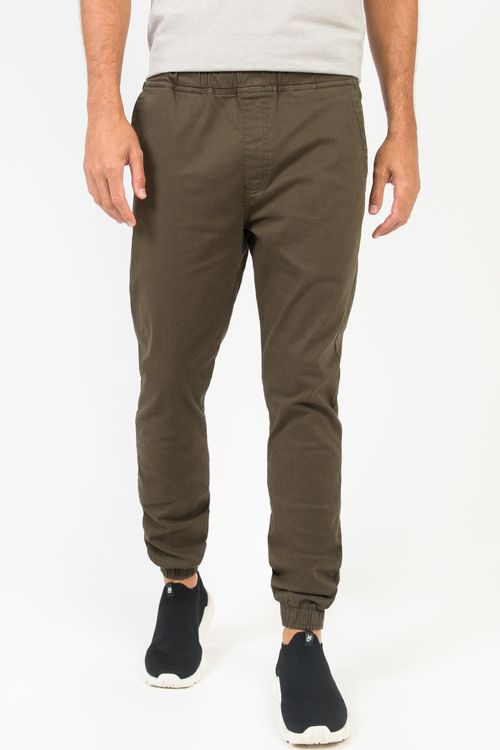 Calça Chino Jogger Flex Verde Militar