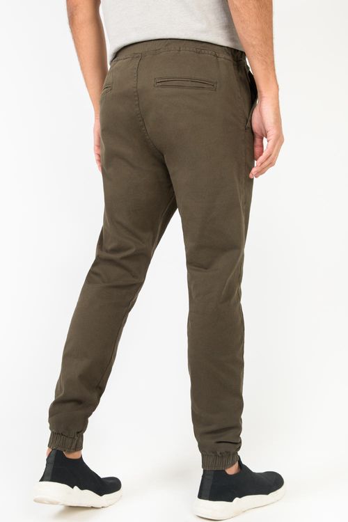 Calça Chino Jogger Flex Verde Militar