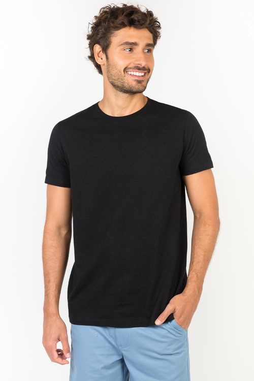 T-Shirt Básica Fit Premium Sem Costura Preta
