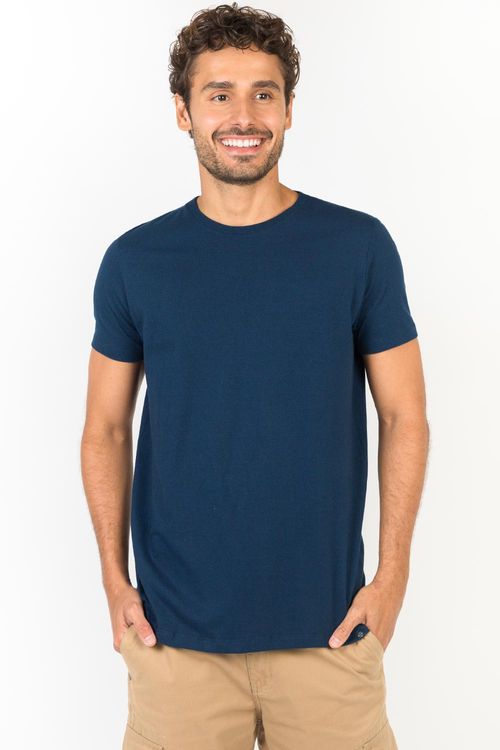 T-Shirt Básica Premium Sem Costura Azul Marinho