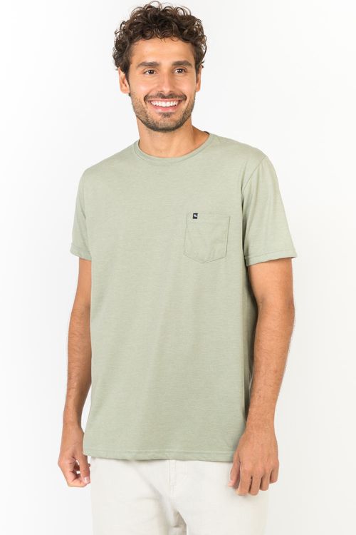 T-Shirt Básica Com Bolso Verde