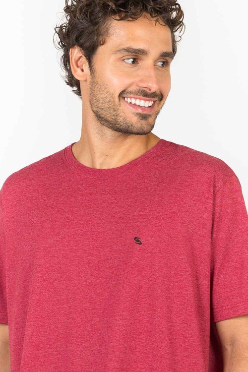 T-Shirt Básica Comfort Fit Vermelho Escuro