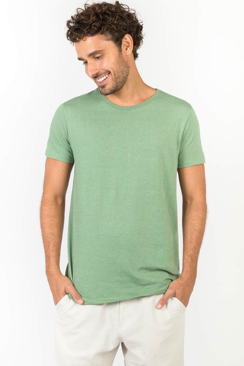 T-Shirt Básica Premium Sem Costura Lateral Verde