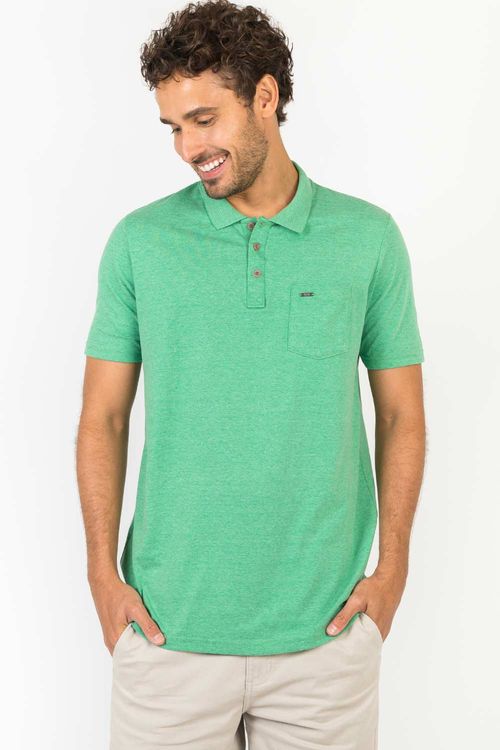 Polo Básica Com Bolso Verde Bandeira