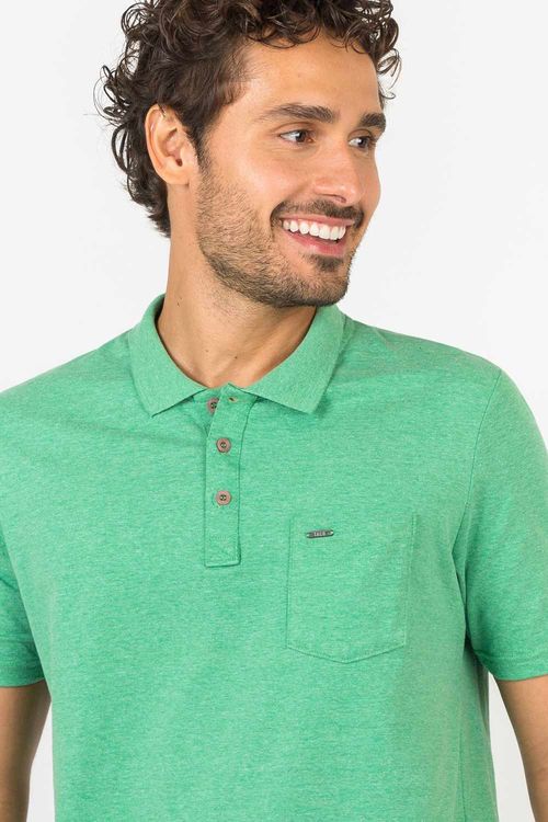 Polo Básica Com Bolso Verde Bandeira