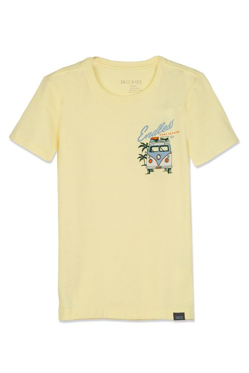 T-Shirt Infantil Estampada Kombi Amarelo Claro