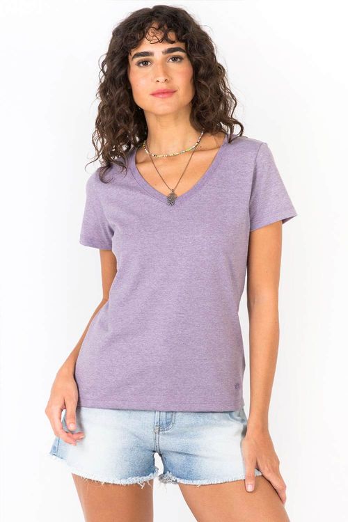 Blusa Gola v Básica Mescla Roxo