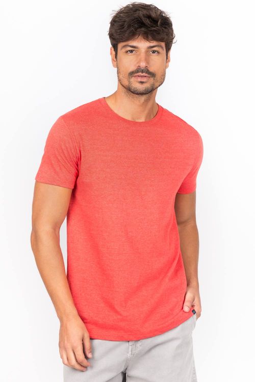 T-Shirt Básica Premium Sem Costura Lateral Vermelha