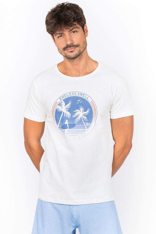 T-Shirt Estampada Coqueiros Off White