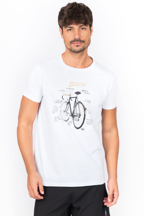 T-Shirt Estampada Bike Branca