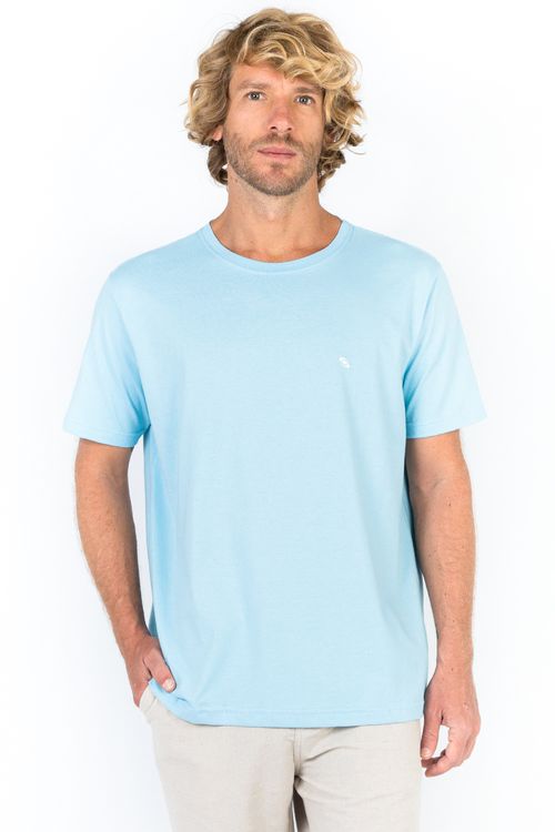 T-Shirt Básica Comfort Fit Azul Turquesa