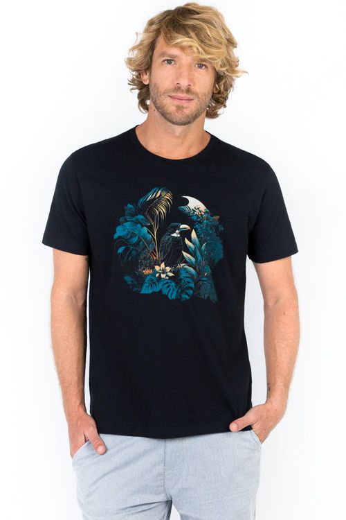 T-Shirt Estampada Forest Preto