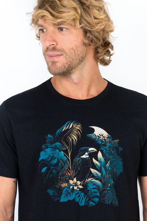 T-Shirt Estampada Forest Preto