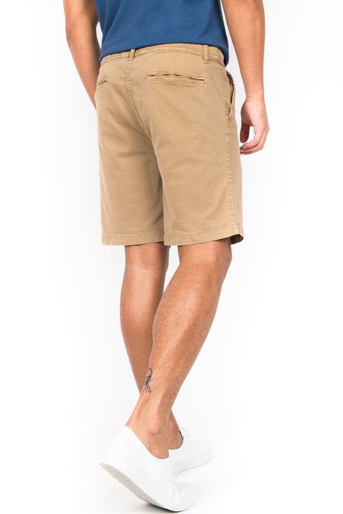 Bermuda Chino Flex Com Cós Elástico Khaki