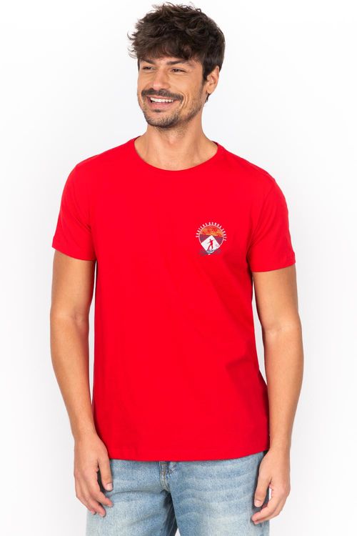 T-Shirt Estampada Skatista Vermelha