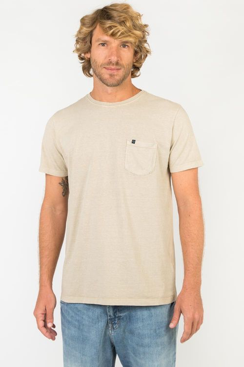 T-Shirt Estonada Com Bolso Khaki