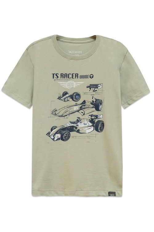 T-Shirt Estampada Infantil Verde Militar