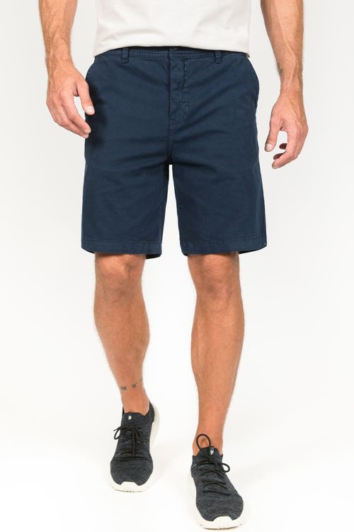 Bermuda Chino Flex Com Cós Elástico Azul Marinho