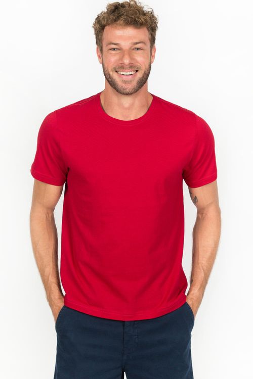 T-Shirt Básica Color Fit Vermelho Escuro