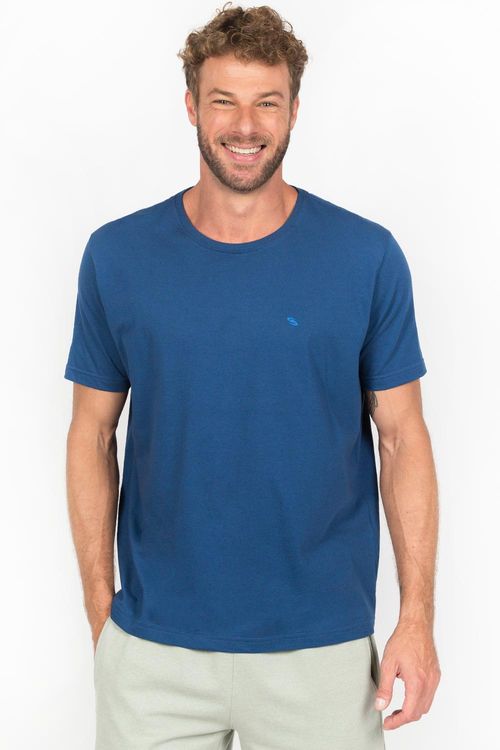 T-Shirt Básica Comfort Fit Azul Marinho