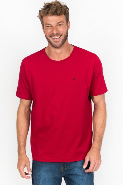 T-Shirt Básica Comfort Fit Vermelho Escuro