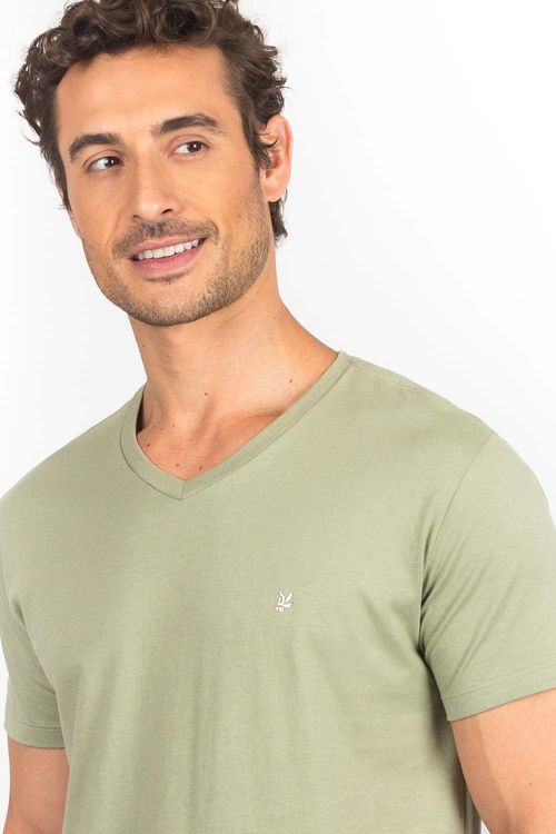 T-Shirt Básica Premium Pima Touch Verde Militar