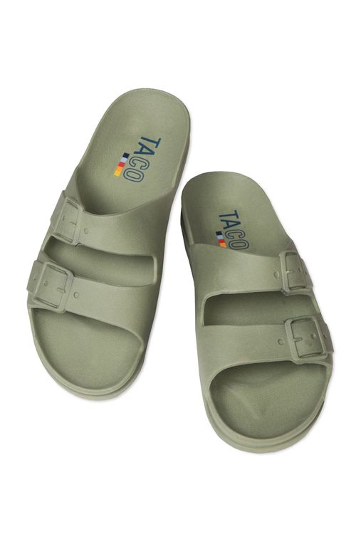 Sandália Papete Taco Verde Clara