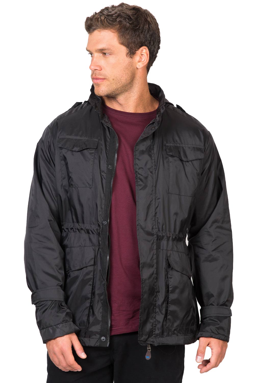 Parka fashion preta masculina