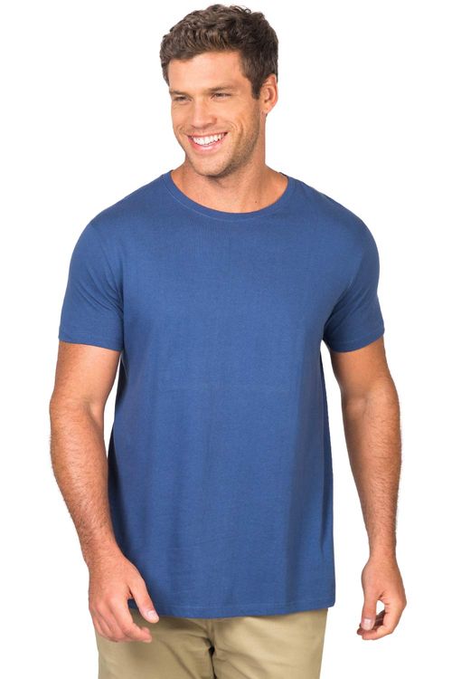 T-Shirt Básica Premium Sem Costura Azul