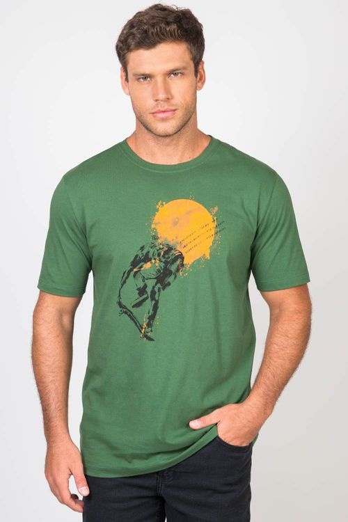 T-Shirt Estampada Skate Verde Escuro