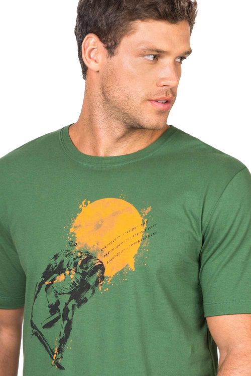 T-Shirt Estampada Skate Verde Escuro