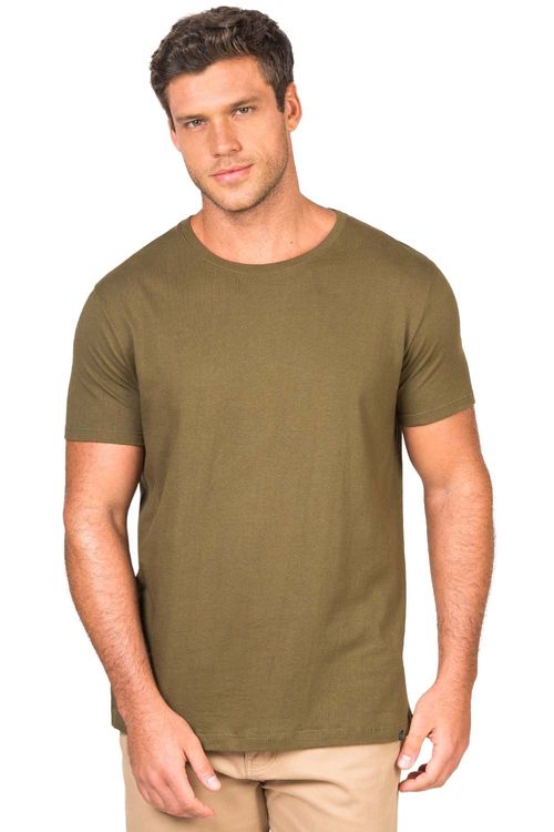 T-Shirt Básica Premium Sem Costura Verde Musgo