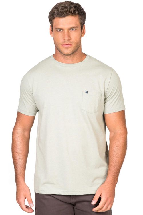 T-Shirt Básica Com Bolso Verde