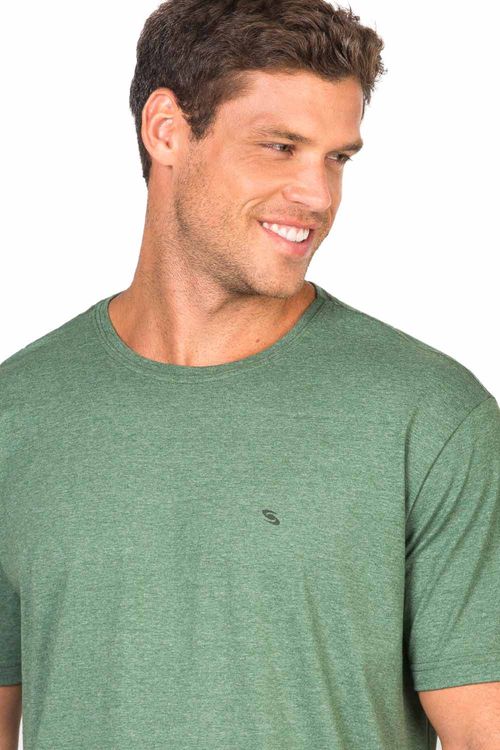 T-Shirt Básica Comfort Fit Verde Escuro