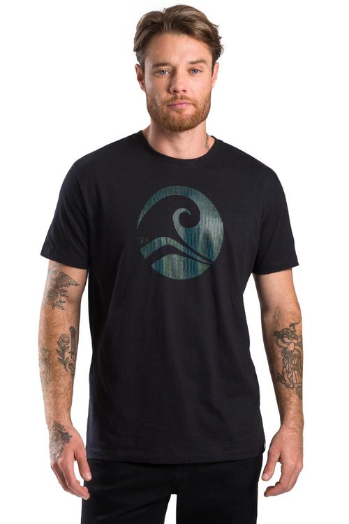 T-Shirt Estampada 3d Wave Preta