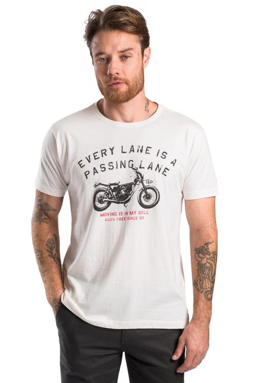 T-Shirt Estampada Moto Off White