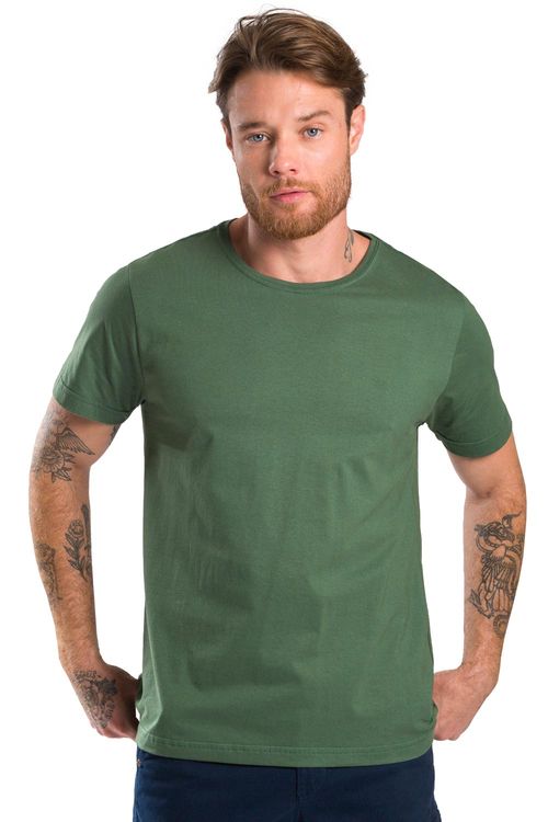 T-Shirt Básica Fit Verde Escuro