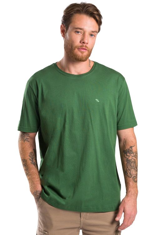 T-Shirt Básica Comfort Fit Verde Escuro