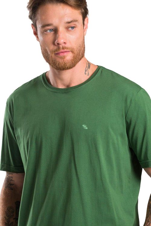 T-Shirt Básica Comfort Fit Verde Escuro