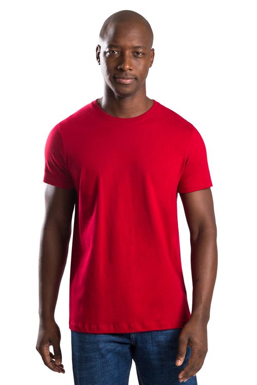 T-Shirt Básica Premium Sem Costura Vermelho Escuro