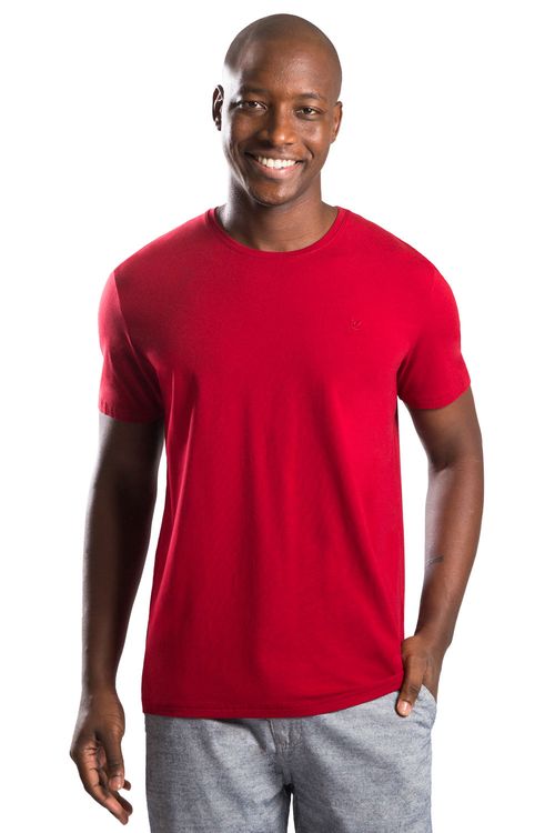 T-Shirt Básica Premium Pima Vermelho Escuro
