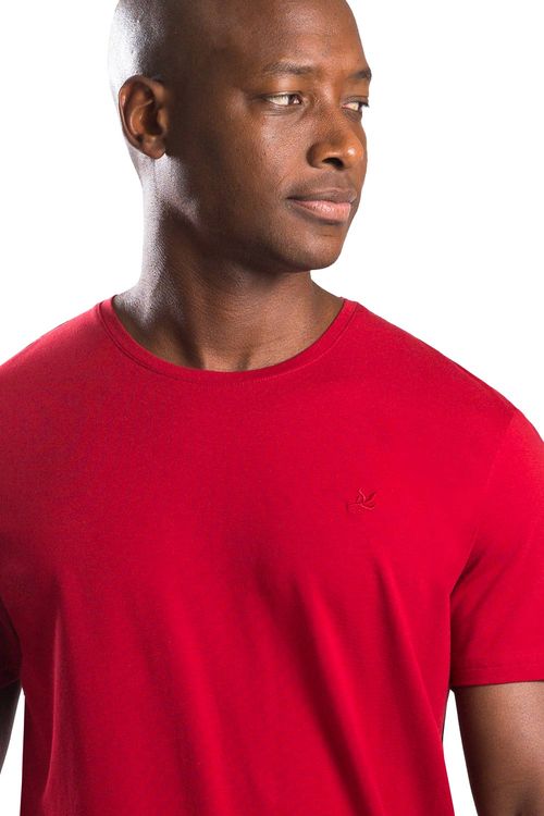 T-Shirt Básica Premium Pima Vermelho Escuro