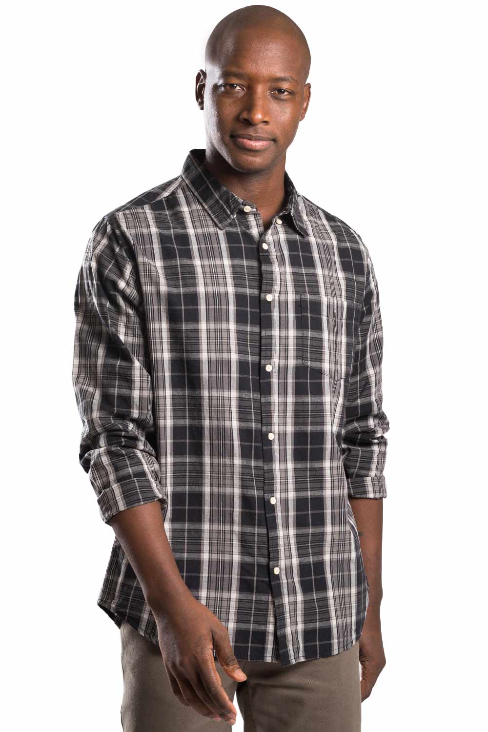 CalÃ§a Preta Camisa Xadrez Camisa Xadrez Fio Tinto Preto/Cinza/Grafite