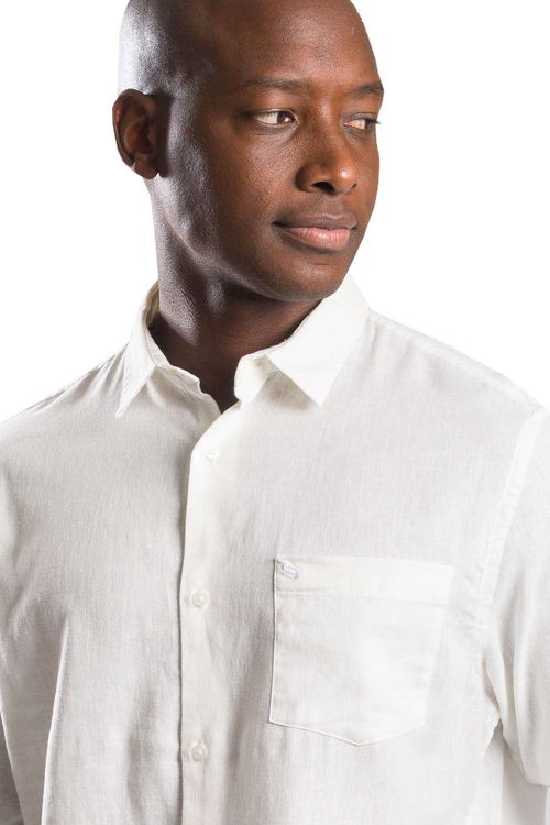 Camisa Linho Manga Longa Off White